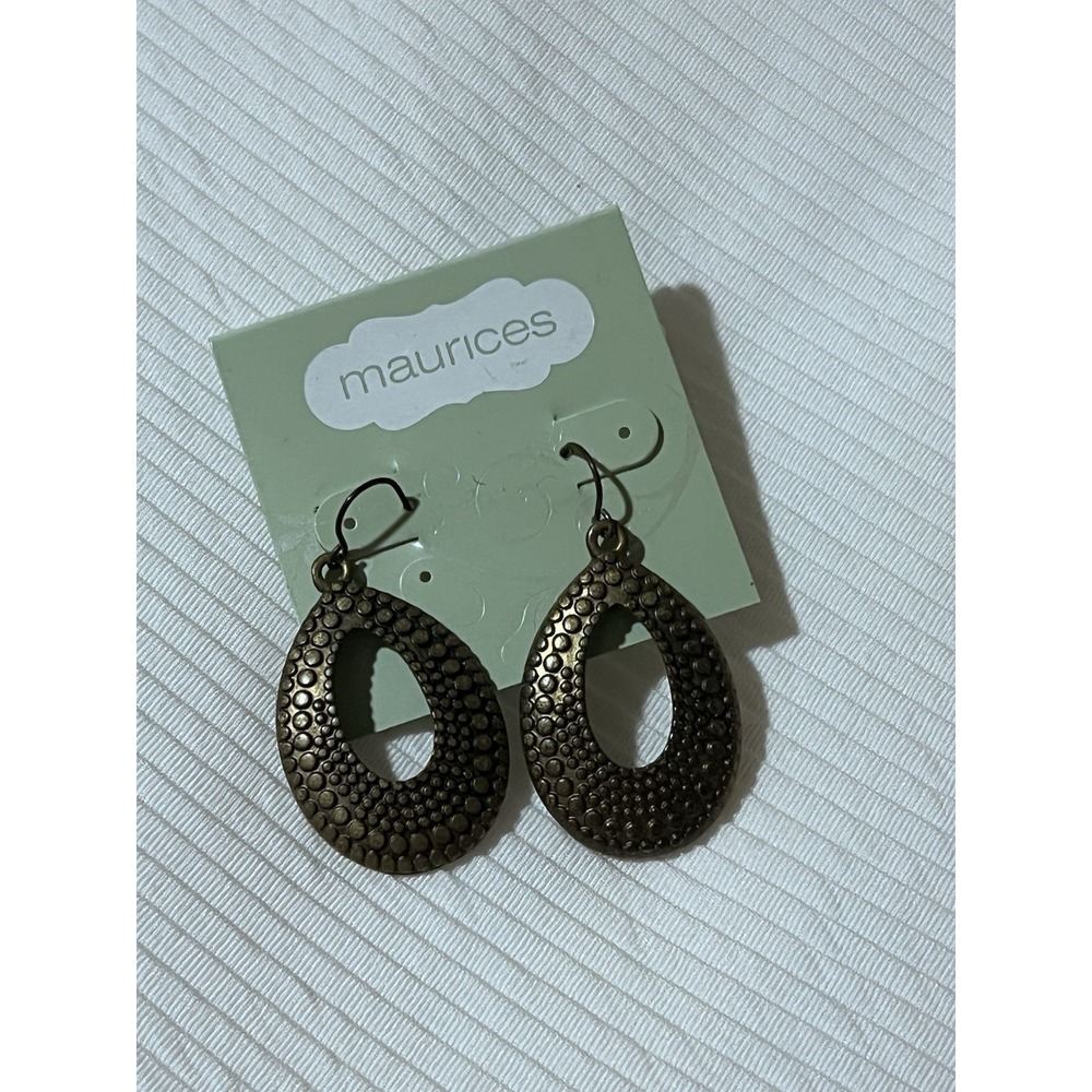 Maurices textured bronze-colored teardrop earrings Fashion Dangle Retro Rod Bobo